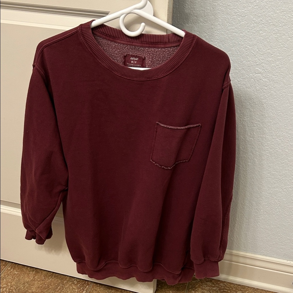 Aerie Burgundy Crewneck Sweatshirt